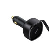 Baseus CGTX000001 Black 30W Car Charger With Retractable USB-C And Lightning Cable