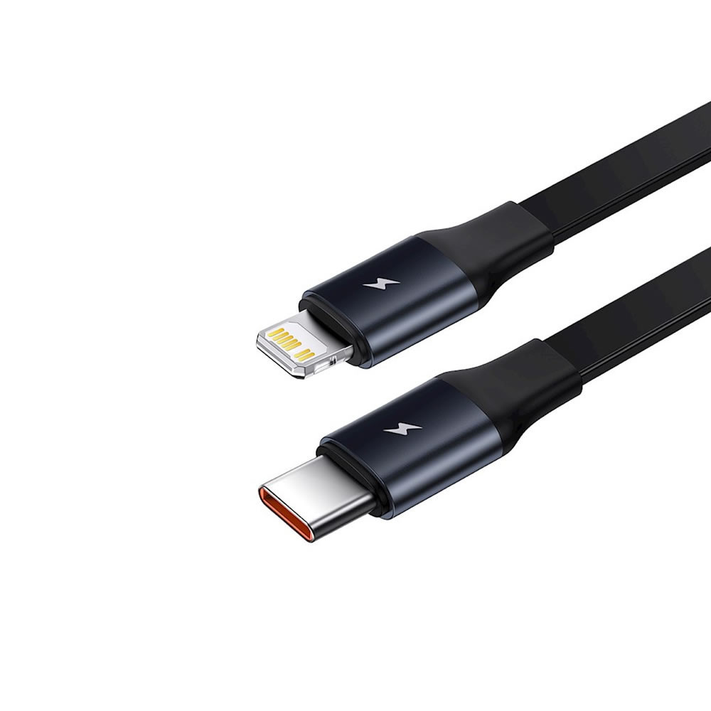 Baseus CGTX000001 Black 30W Car Charger With Retractable USB-C And Lightning Cable