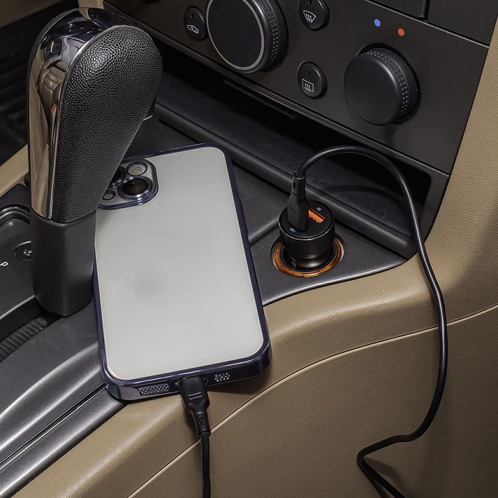 Forever CC-06 Black 20W USB/USB-C Lighter Adapter With 60W USB-C Cable