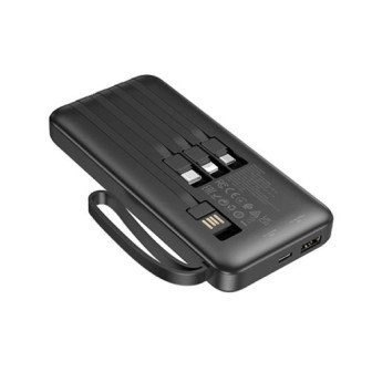 Borofone BJ53 Black 10000mAh Power Bank 2 Input And Cables USB/USB-C/Lightning/Micro