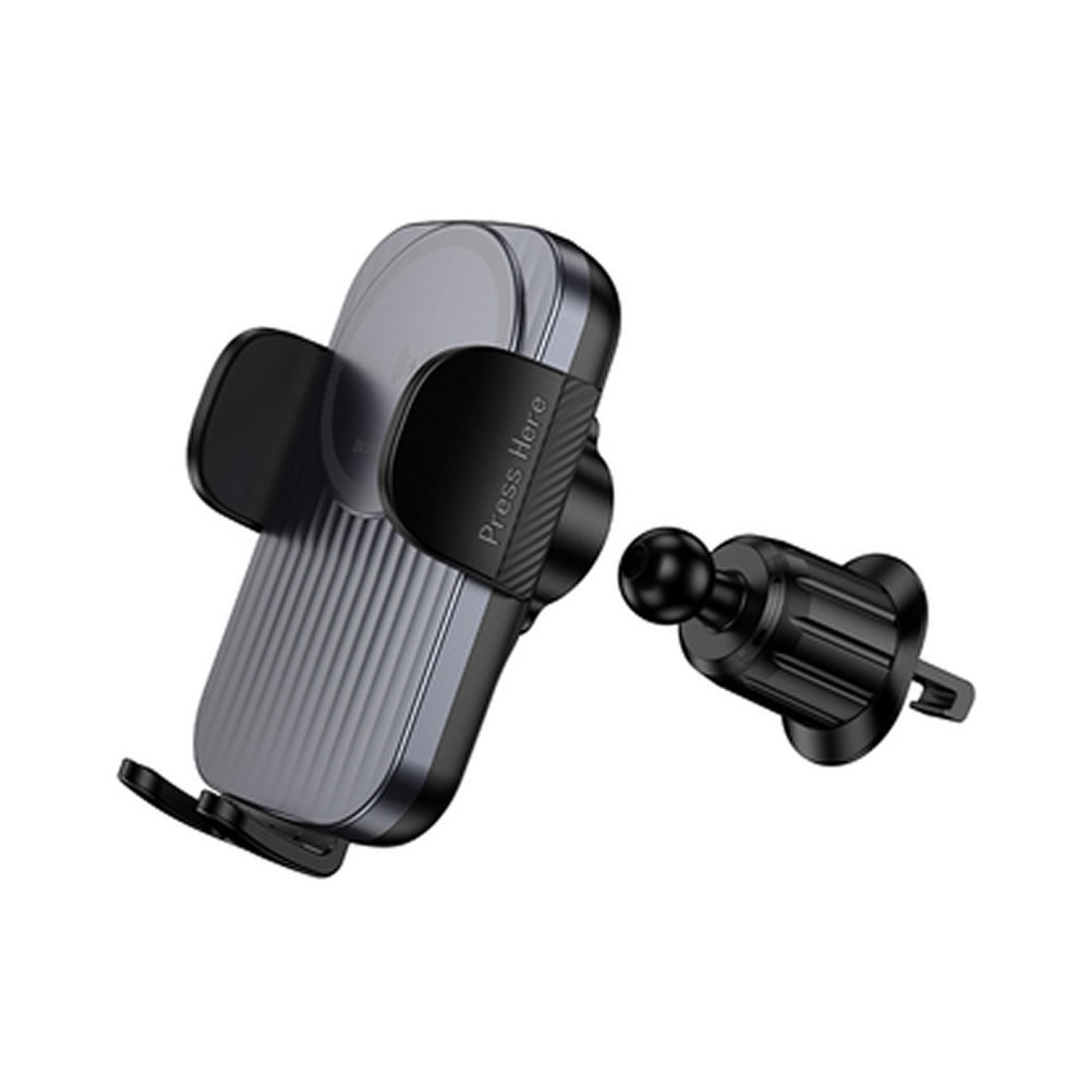 Suporte Com Carregador Borofone Bh221 Preto 15w Wireless Para Ventilação