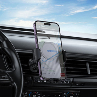 Borofone BH221 Black 15W Phone Holder With Wireless Charger For Ventilation