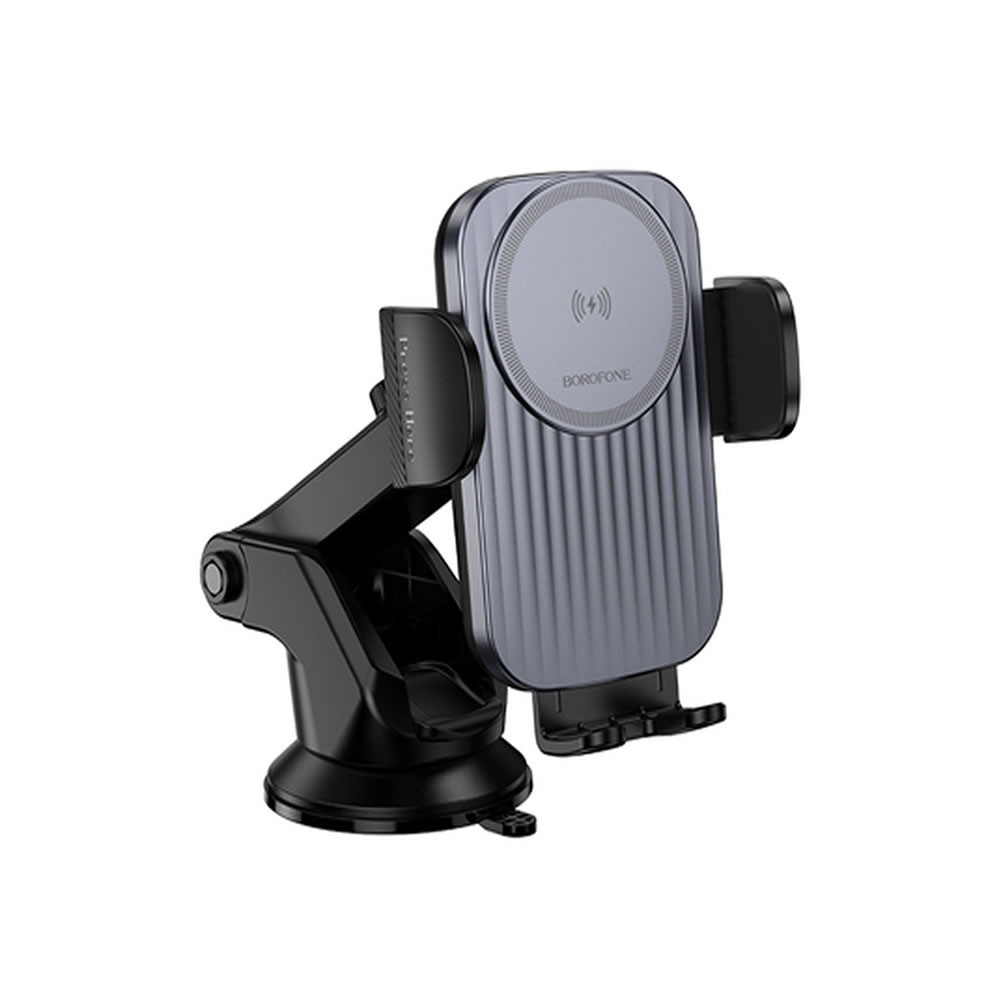 Suporte Com Carregador Borofone Bh222 Preto 15w Wireless Para Para-Brisas