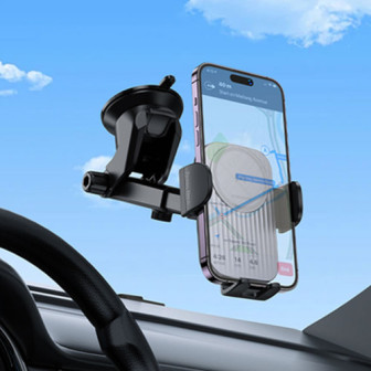 Borofone BH222 Black 15W Phone Holder With Wireless Charger For Windshield