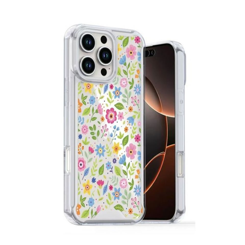 Capa Silicone Dura Anti-Choque Samsung Galaxy A36/Galaxy A56 Transparente Flor D2