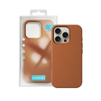 Capa Silicone Dura Apple Iphone 16 Pro Max Castanho Couro