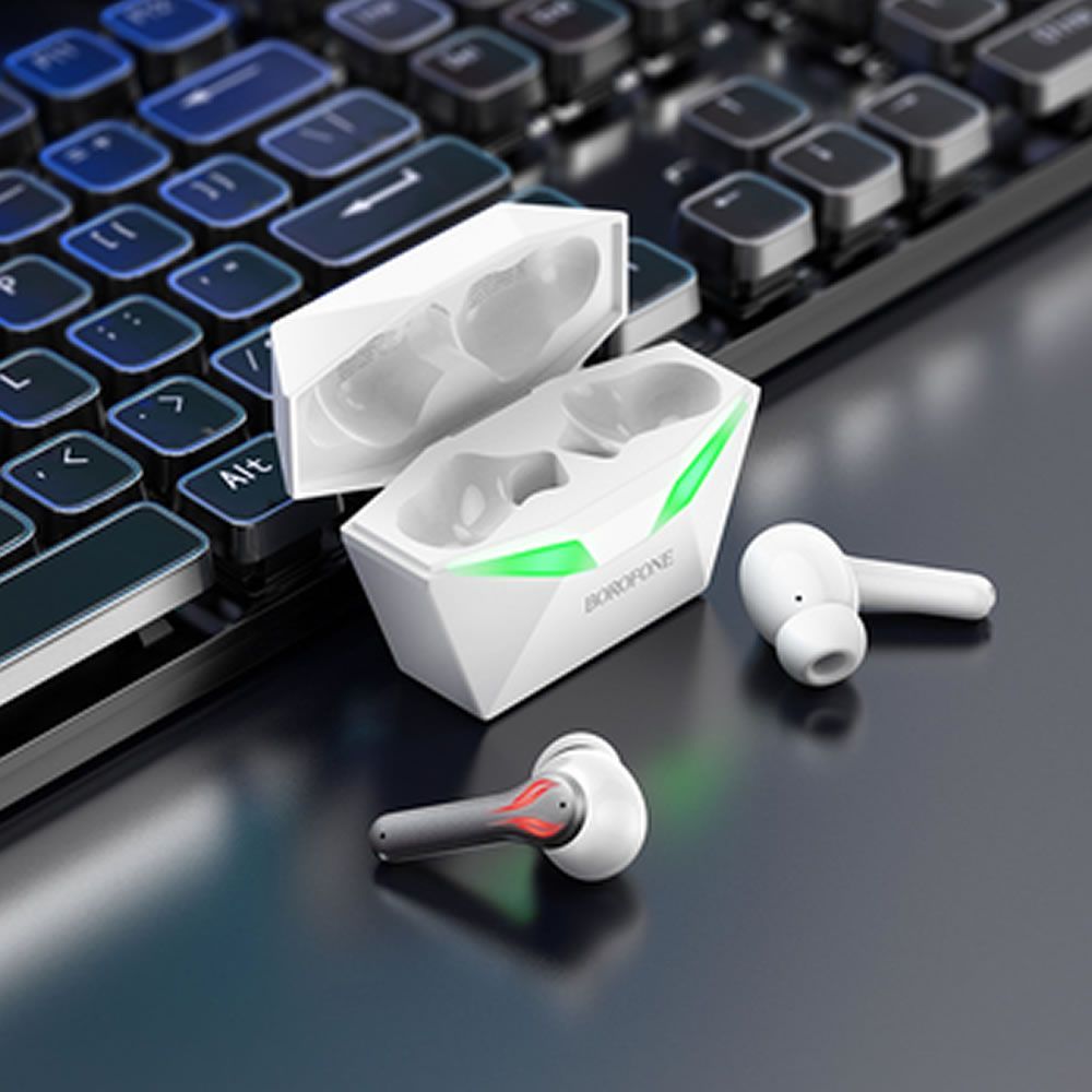 Earbuds Borofone Bw24 Branco Bluetooth Tws Magic Waves