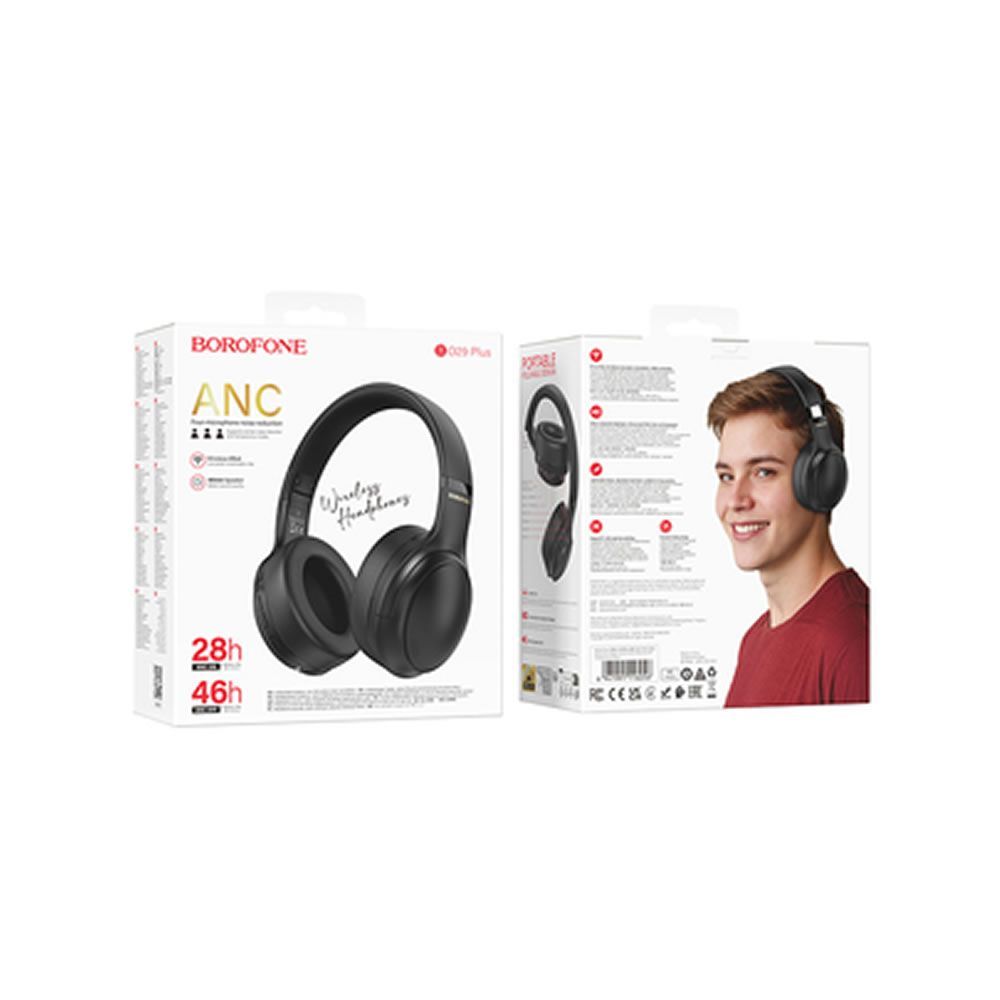 Auscultador Borofone Bo29 Preto Bluetooth Com Redução De Ruído