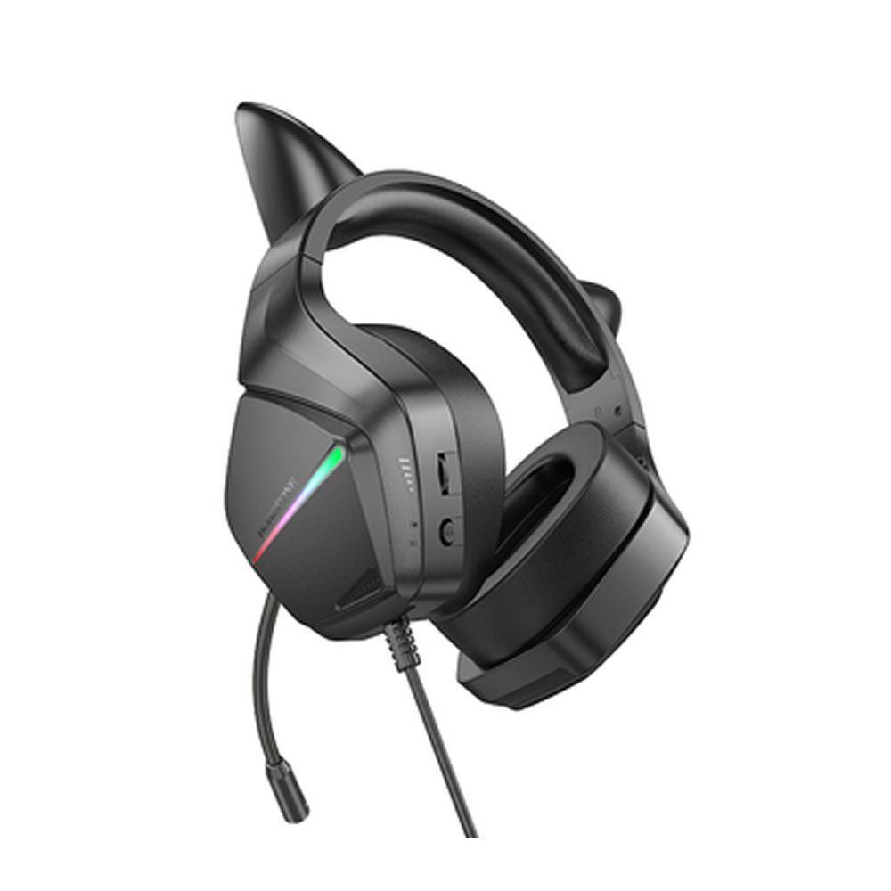Auscultador Gaming Borofone Bo106 Preto 3.5mm 2m Cat Ear