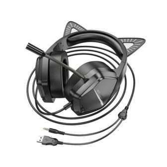Auscultador Gaming Borofone Bo106 Preto 3.5mm 2m Cat Ear