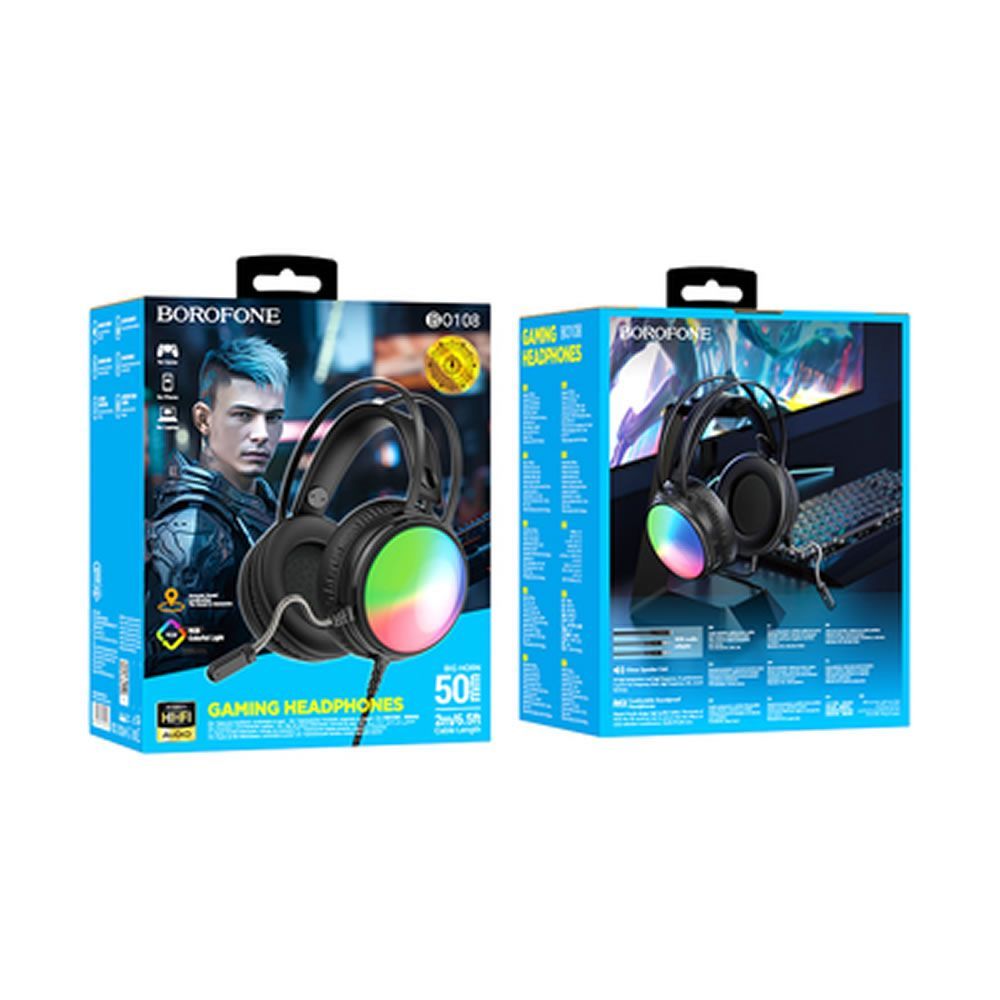 Borofone BO108 Black 3.5mm 2m Gaming Headset With Microphone