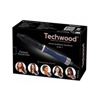 Techwood TCO-6094 Blue 600/700W Hair Straightening Brush With 5 Accessories