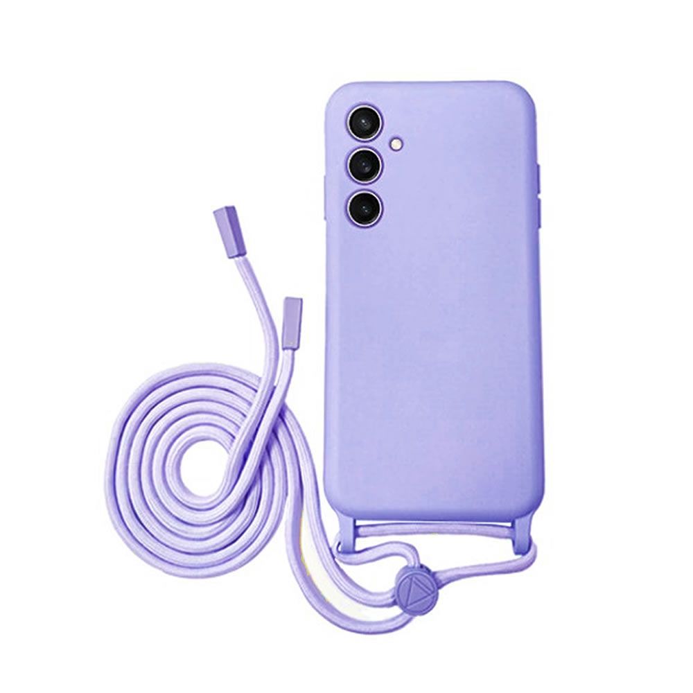 Samsung Galaxy A26 Lilac Silicone Case With Camera Protector And String