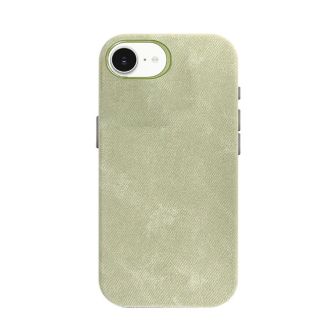 Apple iPhone 16e Green Leather Hard Silicone Case With MagSafe