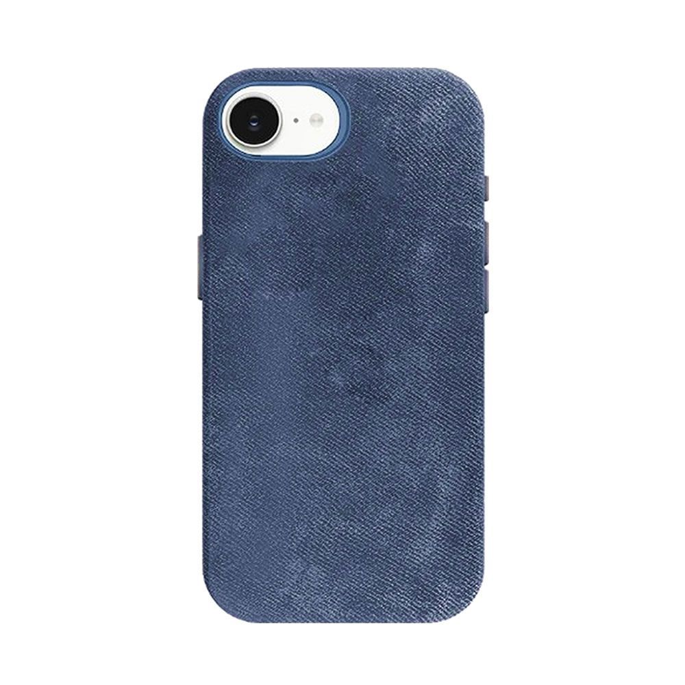 Capa Silicone Dura Apple Iphone 16e Azul Escuro Couro Com MagSafe