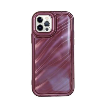 Capa Silicone Apple Iphone 14 Pro Bordô Metalizada Com Efeito Ondulado