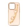 Apple iPhone 14 Pro Pink Silicone Gel Case With Chain Design 3