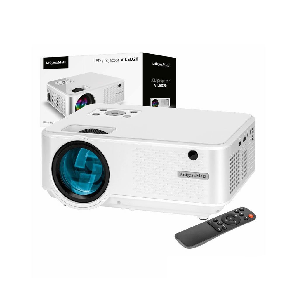 Vídeo Projetor Kruger V-LED20 FHD 1080p 5000lm Com Comando