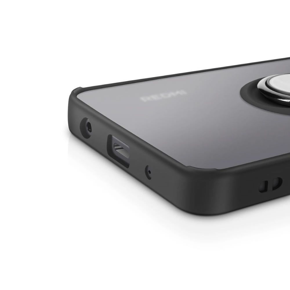 Capa Silicone TPU Com Anel De Dedo Magnético Xiaomi Redmi A5 Preto