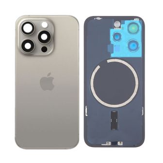 Tampa Traseira Apple Iphone 15 Pro Titânio Natural Com Lente de Câmera