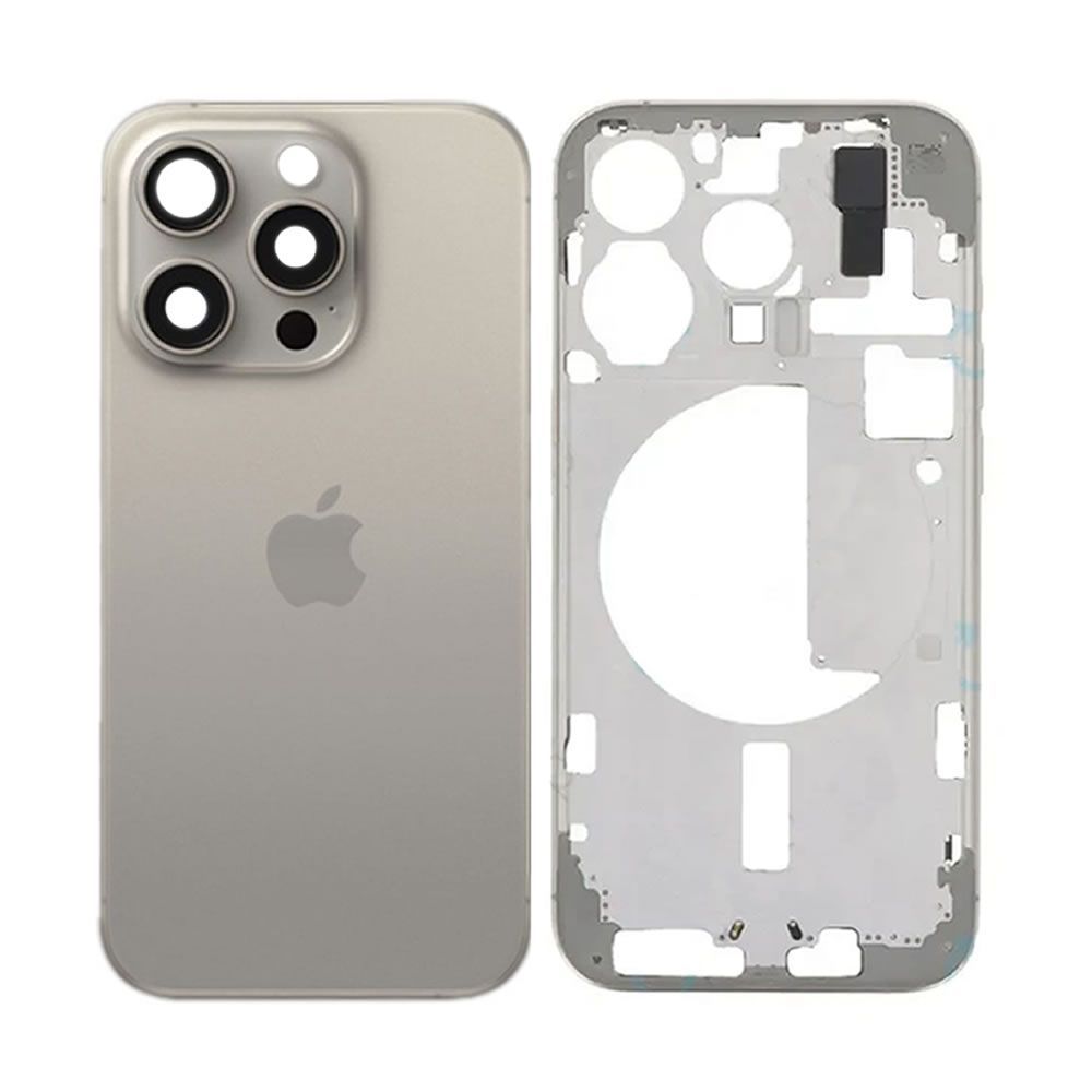 Apple Iphone 15 Pro Titanium Natural Back Cover With Frame