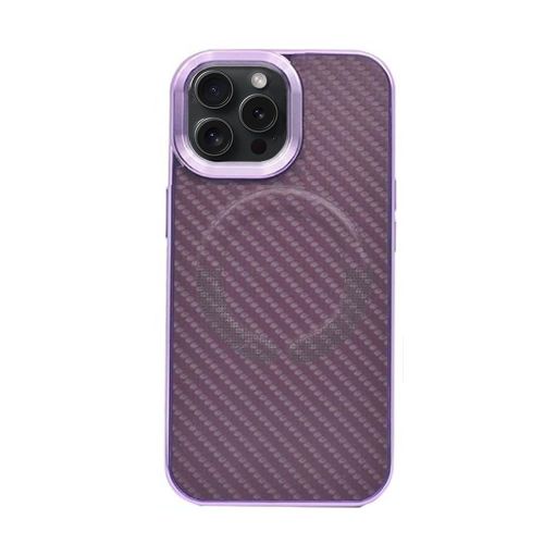 Capa Carbon Apple Iphone 15 Pro Roxo Elektro MagSafe
