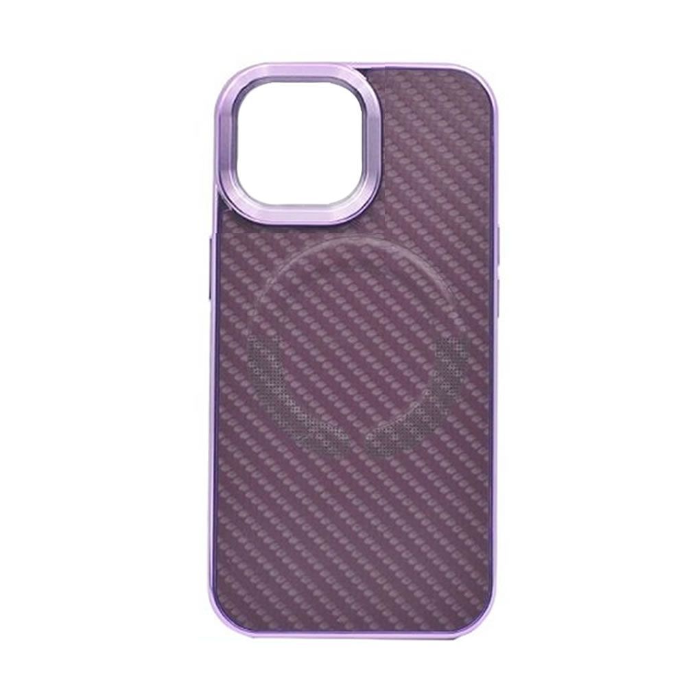 Capa Carbon Apple Iphone 15 Pro Roxo Elektro MagSafe