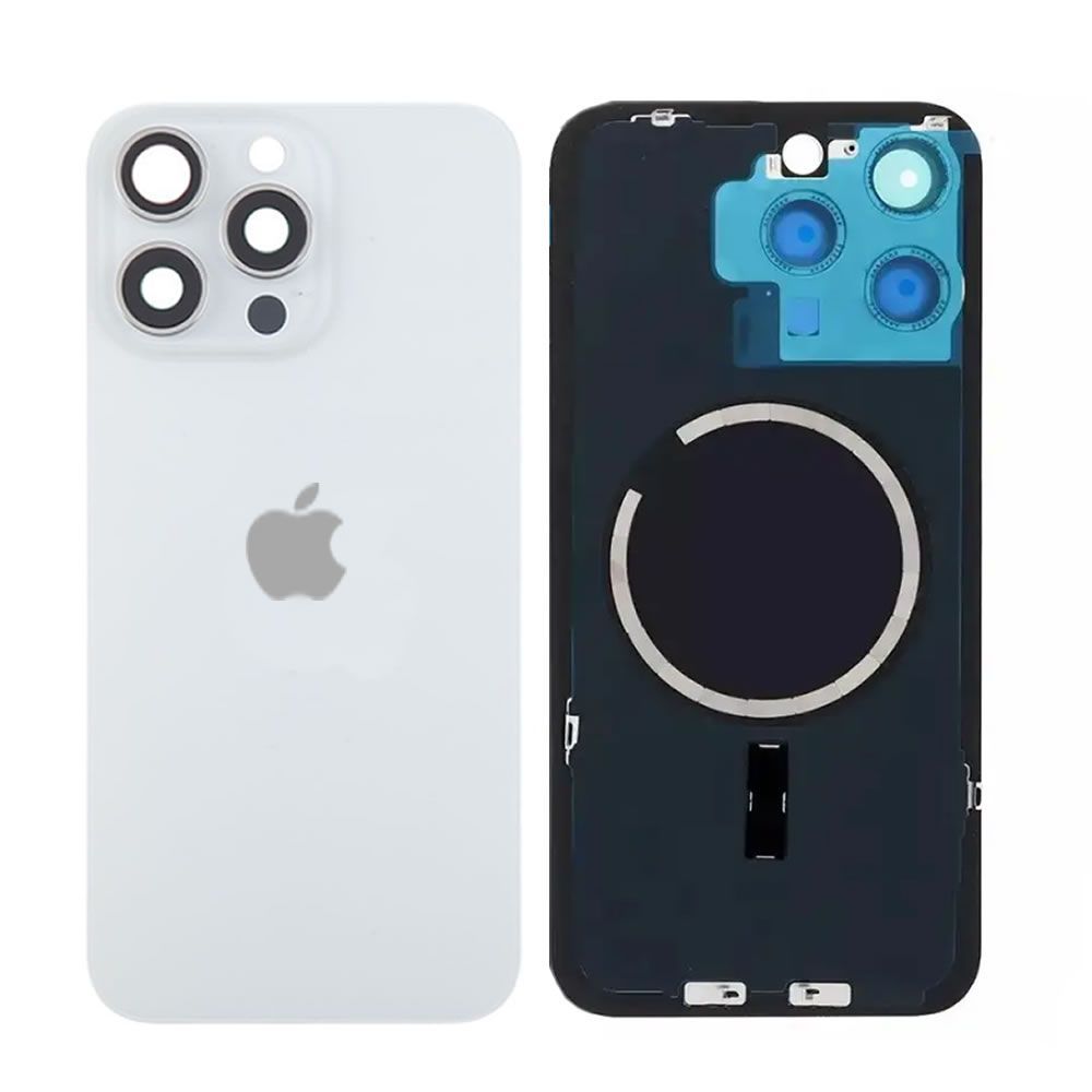 Apple Iphone 15 Pro Max White Titanium Back Cover With Camera Lens