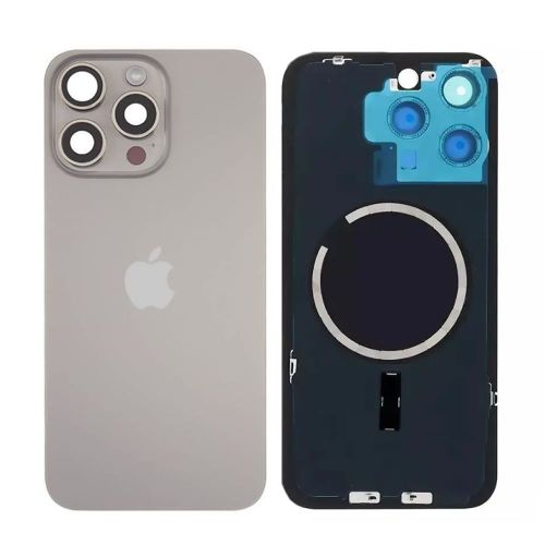 Apple Iphone 15 Pro Max Natural Titanium Back Cover With Camera Lens