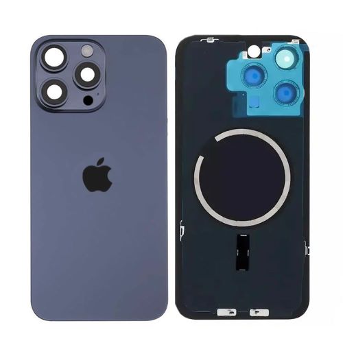 Tampa Traseira Apple Iphone 15 Pro Max Titânio Azul Com Lente de Câmera