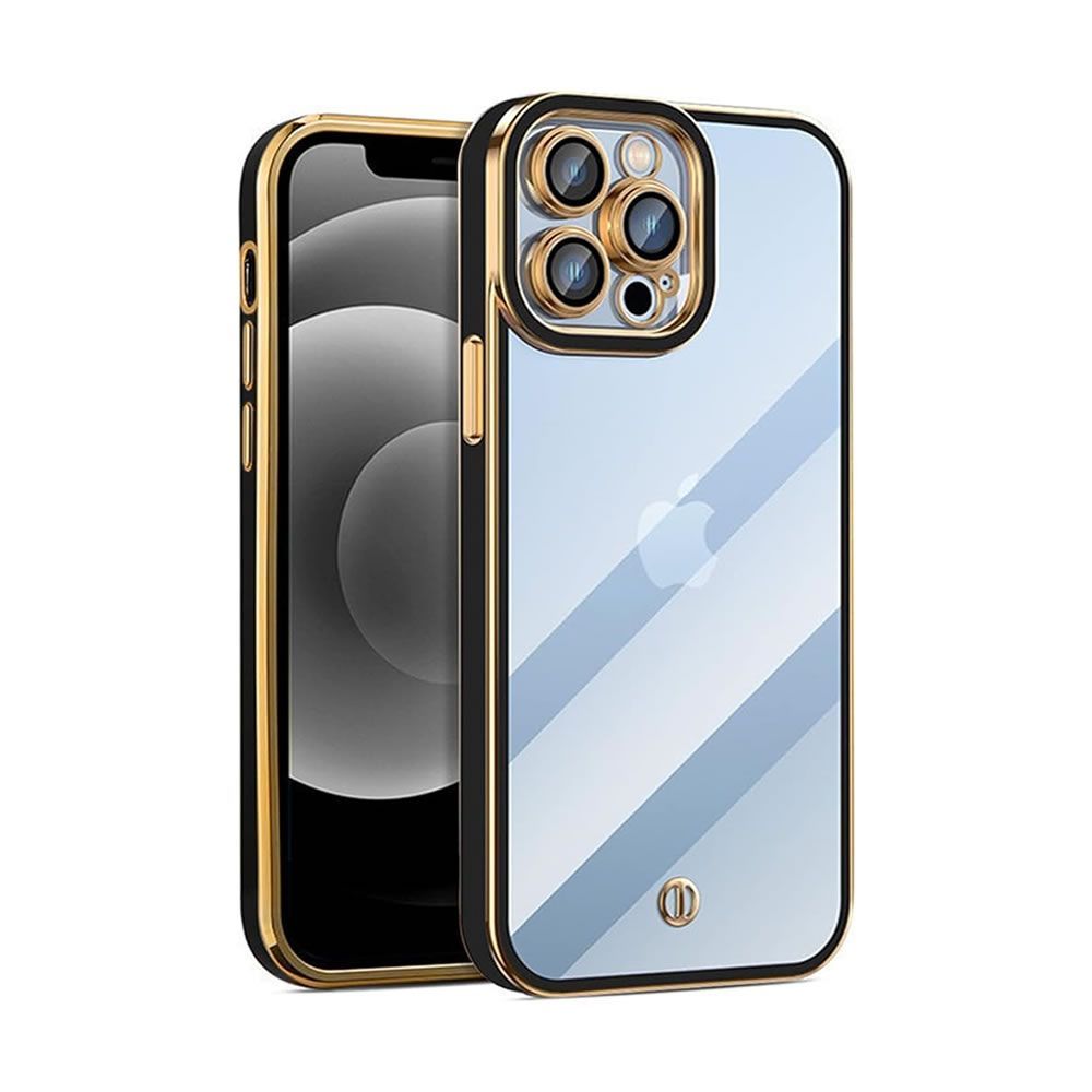 Apple iPhone 15 Pro Black Bumper Silicone Gel Case With Camera Protector