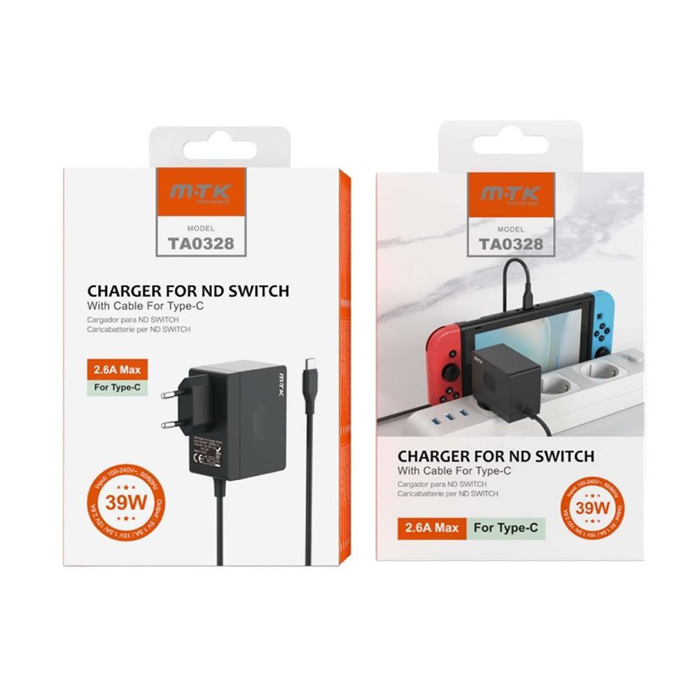Carregador MTK TA0328 Preto 39W Tipo-C Para ND Switch