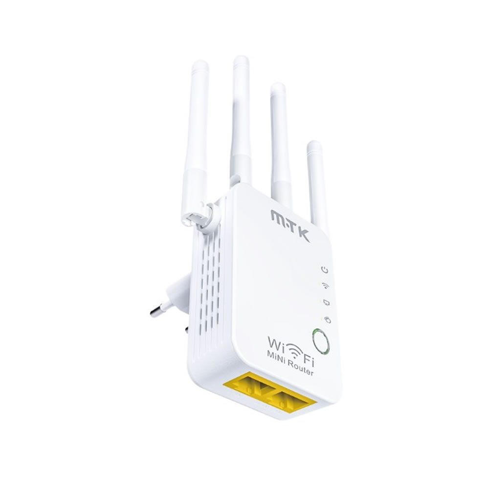 Mini Router MTK TR9201 Branco Com Repetidor Wi-Fi