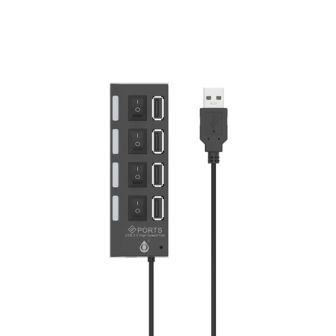 One Plus NG6054 Black 2.0 Hub Adapter With 4 USB Ports And Switch