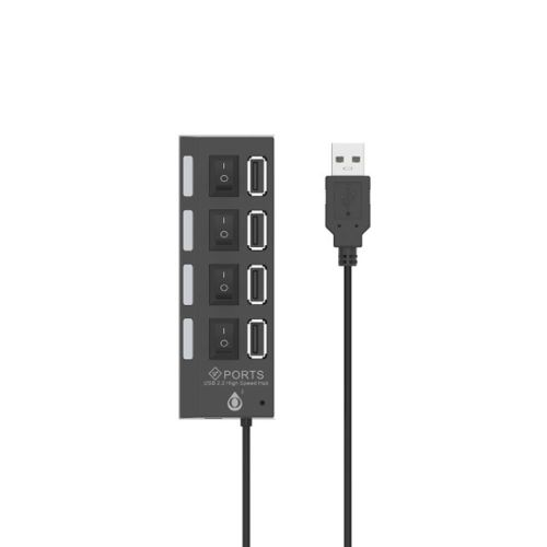 One Plus NG6054 Black 2.0 Hub Adapter With 4 USB Ports And Switch