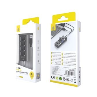 One Plus NG6054 Black 2.0 Hub Adapter With 4 USB Ports And Switch