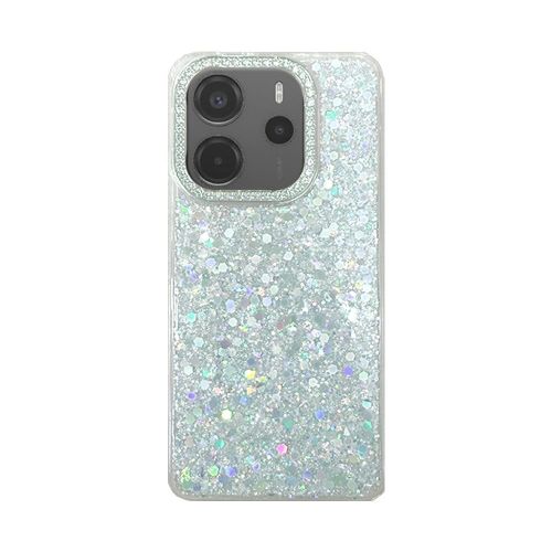 Xiaomi Redmi Note 14 4G Silver Glitter Hard Silicone Case