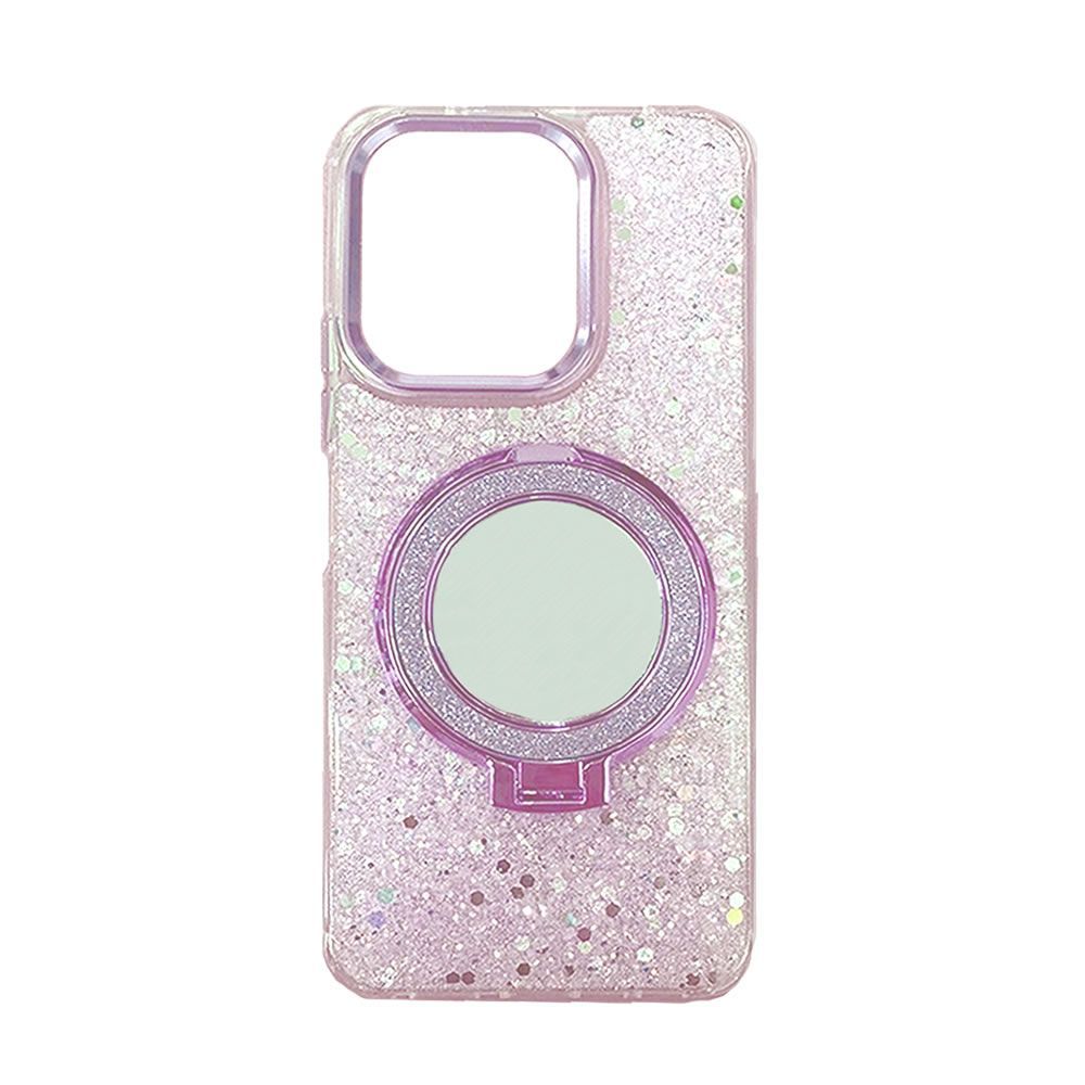 Xiaomi Redmi 13 4G/5G Pink Hard Silicone Case With Finger Ring And Mirror