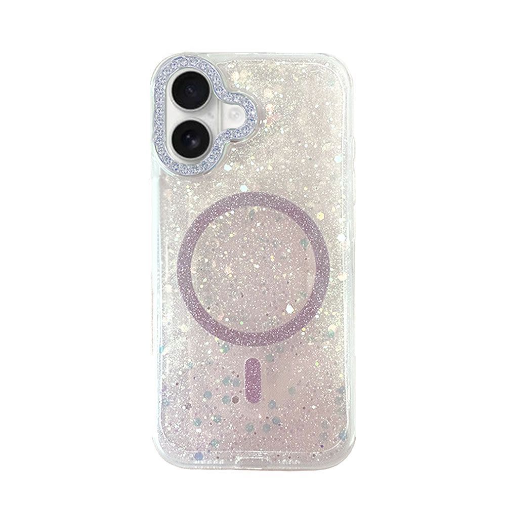 Apple iPhone 16 Pink Glitter MagSafe Hard Silicone Case