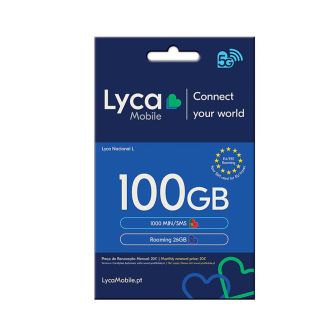 Lyca 100GB 1000 min/SMS SIM Card