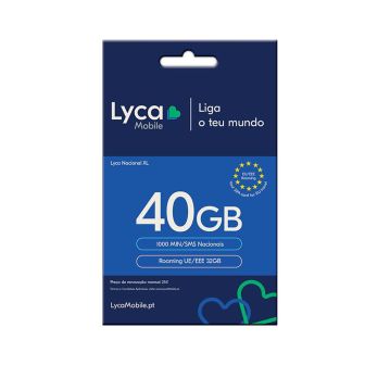 Lyca 40GB 500 min/SMS SIM Card