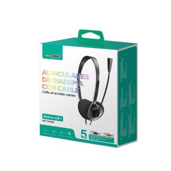 Auscultador New Science A-638-1 Preto Com Cabo Jack 3.5mm