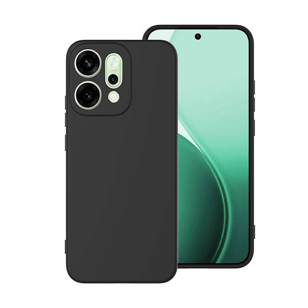 Capa Silicone Gel Oppo Reno14 Pro Preto Com Protetor De Câmera
