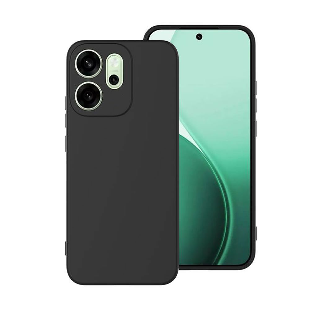 Capa Silicone Gel Oppo Reno14 F Preto Com Protetor De Câmera