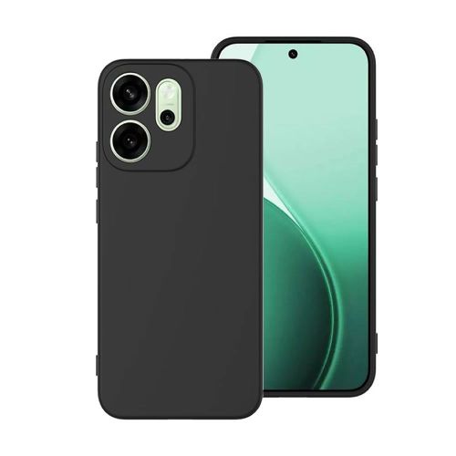Oppo Reno14 F Black Silicone Gel Case With Camera Protector