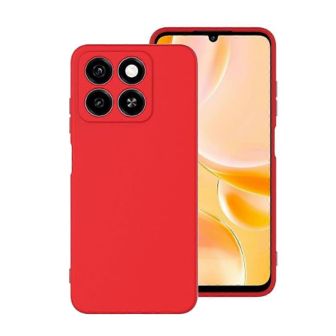 Capa Silicone ZTE Blade A35/Blade A55 Vermelho Com Protetor De Câmera