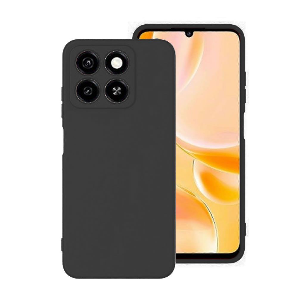 Capa Silicone ZTE Blade A35/Blade A55 Preto Com Protetor De Câmera