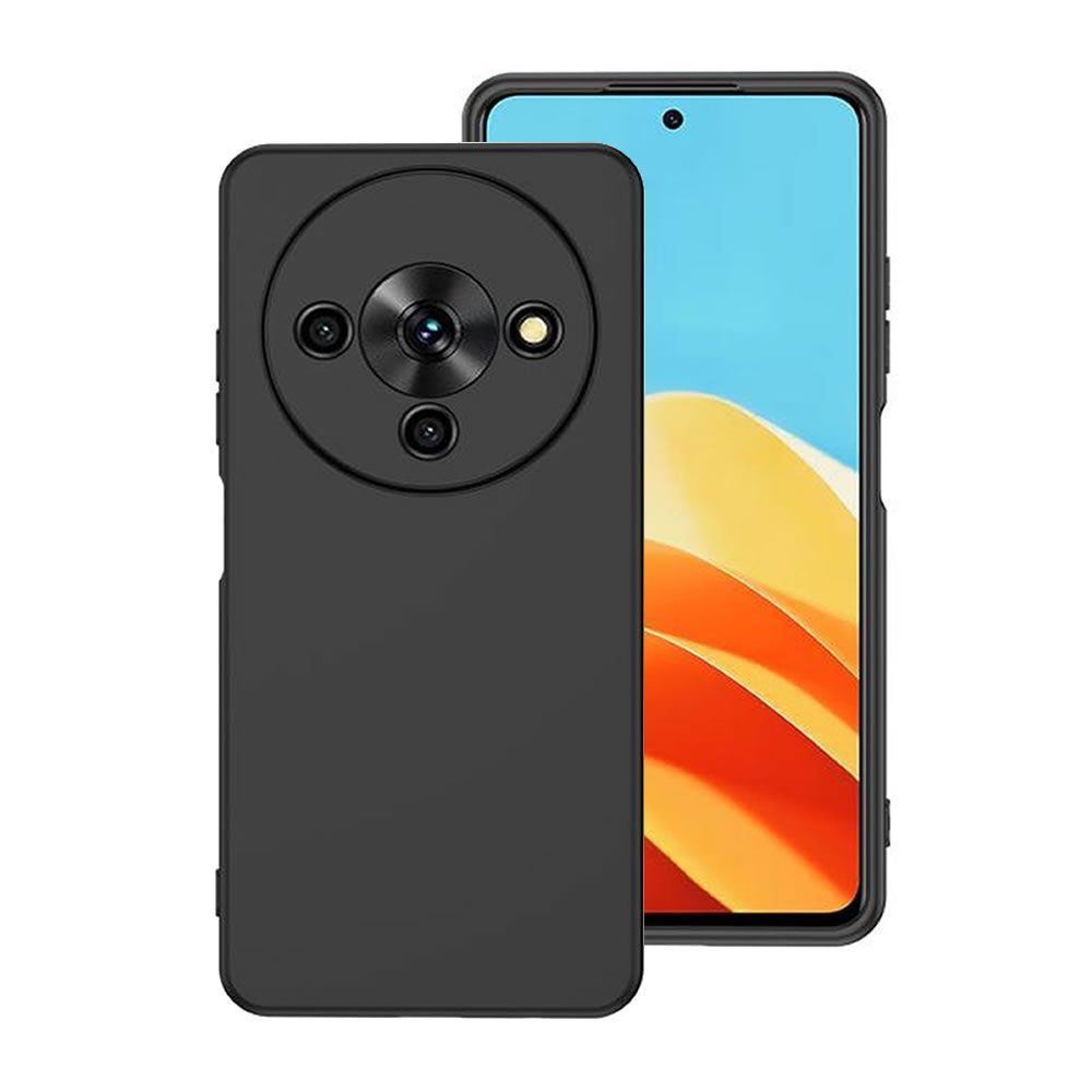 Capa Silicone ZTE Blade A76 Preto Com Protetor De Câmera