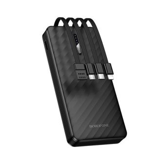 Borofone BJ84 Black 10000mAh Power Bank With Cable USB-A/USB-C/Micro USB And Lightning