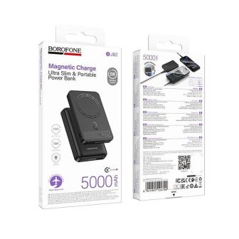 Power Bank Borofone BJ82 Preto 5000mAh Wireless Magnético